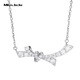 Miss JuJu Platinum Butterfly Dream Streamer Necklace for Women pt950 White Gold Inlaid with Moissanite Diamonds Light Luxury Gift for Wife Butterfly Dream Streamer Platinum Necklace (Inlaid with Moissanite Diamonds) + Certificate + Rose Gift Box