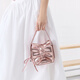 
CHARLES/KEITH25 autumn new product retro pleated bow mini handheld crossbody bag CK6-40151554 Aura Pink Aurora Powder XXS