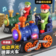 Zhicheng Minchuang Children's Electric Train Simulation Retro Steam Spray High-Speed ​​Railway Green Train Toy Gift for Boys Aged 1-3 Upgraded Version - Electric Universal Spray Train - Blue Battery Version Free Ordinary Battery + Screwdriver