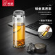 Heenoor Store Flagship Store Oficial Copa de vidrio Engrasada con una taza de té de malla de filtro Copa de agua portátil transparente Termos Copa Termos 530 ml Color natural XN-6196 con Mase de filtro Enviar taza