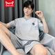 Catman (MiiOW) summer men's pajamas short-sleeved shorts cotton teenagers Korean style student large size home clothing middle-aged suit thin 9922 L men (recommended 100-130 Jin [Jin equals 0.5 kg])