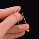 BMOI Old Phoenix 999 Gold Pure Gold Ear Wire Long Ear Needle Earrings Hypoallergenic Gold Women's Earrings Fashion Versatile Accessories Doudou Ear Wire Same Style