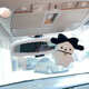 
CLCEY new cute car rearview mirror cover creative car interior reversing mirror decoration set for women car seat belt shoulder pad cover SpongeBob SquarePants rearview mirror cover white