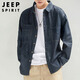 JEEP SPIRIT Jeep denim shirt men's autumn and winter American workwear retro jacket men's long-sleeved shirt men's dark blue XL