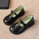 Ershanji 2025 new spring and summer girls performance shoes little girl performance host princess shoes children's leather shoes women's soft sole shoes dress performance shoes black size 32 inner length 19.5cm