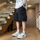
Boledi teenager's summer thin ice silk work shorts boys high school students big children trendy casual five-point pants 9905 purple high quality 160 M 70-90Jin [Jin equals 0.5 kg]