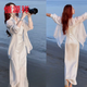 
Hengyuanxiang 25 new style slit chiffon shirt for women's summer thin cardigan with jacket and sunscreen shirt on black L 100-115Jin [Jin equals 0.5 kg]