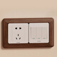Solid wood switch frame cover modern simple switch sticker switch protective cover decorative cover socket anti-dirty cover ugly side cover walnut color single open imported solid wood