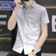 
ROMON high-end ice silk cool short-sleeved shirt for men 2025 summer casual half-sleeved square collar free iron shirt for men 844 green L
