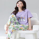 
Jinrenchu ​​pajamas for women in summer pure cotton short-sleeved trousers cartoon sweet girl summer home clothing set 9720 single size M code [recommended to wear 80-100 Jin [Jin equals 0.5 kg]]