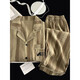 Fentenkean printemps et automne yunduo coton pyjamas pour hommes minces à manches longues adolescents de grande taille de grande taille 12529 (short à manches courtes) yunduo cotton 3xl [suggéré 160-190jin [Jin est égal à 0,5 kg]]]