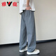 Pantalones de yalu bingsi para hombres en verano pantalones casuales de pierna recta, de color recto de agua rápido para niños, nuevos pantalones de patas abiertas 6636 negros l alrededor de 110-130Jin [Jin equivale a 0.5 kg]