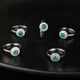 XIANGZHENFU JEWELRY 925 silver inlaid jade round ring for women, full green jade live ring for women, jade ring for birthday gift to girlfriend