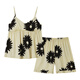 Langsha Cool Pyjama Frauen Sommer -Hosentender -Shorts Anzug sexy Brustpolstereis und Seiden Hauskleidung Anzug Spring und Herbst 50m9902 mit Brustpolster m