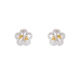 
MHFDO Pangdonglai quality simple and atmospheric white pearl gold foil embellished earrings silver needle temperament earrings niche earrings women E16778E flowers