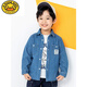 G.DUCKKIDS男童牛仔衬衫纯棉春季新款儿童翻领衬衣洋气韩版宝宝外套春秋9929 格纹深色 （不加绒） 150cm