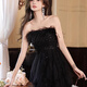 Thé xiao une robe de soirée noire 2025 Nouveau style femelle banquet dames robe niche jour adulte cadeau photo principale m