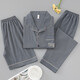 Pyjamas masculin en pyjamas en trois pièces Summer Cloud mince coton 2025 Nouveau pantalon à manches courtes shorts de costume d'été C301 Gris foncé xl (recommandé 120-140jin [Jin est égal à 0,5 kg]))
