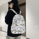Schoolbag female ins style Korean version Harajuku large capacity graffiti junior high school student backpack college student high school student backpack white