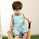 
LUSON Little O dad baby boy baby sleeveless vest set summer 2025 new blue baby thin sports suit