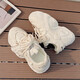 Red Dragonfly Daddy Shoes for Women 2025 Spring and Summer Thick Sole Heightening Sneakers for Women Niches and Versatile Casual Shoes Small White Shoes FB9905-1 Beige 38