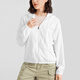 北面THE NORTH FACE 拉链纯色连帽长袖外套 女款 白色 白色 M