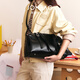 简·佰格（JONBAG）油皱公文包单肩斜挎手提通勤女包2025新款包包轻奢大容量波士顿包 黑色油蜡+银河好运挂饰