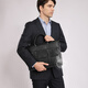 Walker Shop men's briefcase [selected first layer cowhide] 2025 new large-capacity briefcase business handbag black (height 28*width 38*thickness 7cm) 14 inches