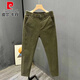 Pierre Cardin 2025 nouveau pantalon décontracté couleur unie radis effilé hommes printemps et été tendance mince polyvalent coton pantalon décontracté kaki haute qualité 28 recommandé 90-100Jin Jin équivaut à 0,5 kg