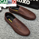 Cartelo Summer New Herren -Slipper 2025 Fahren lässige Lederschuhe weiche Sohle Herren trendige Straßenschuhe Internet Promi Schuhe D838 Black 39