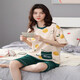Jinrenchu ​​pajamas for women in summer pure cotton short-sleeved cropped pants dots can be worn outside for women's home clothing set 9856 Single size M code recommended for 80-100Jin [Jin equals 0.5 kg]