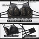 Jin Bingsheng French bra set for women with small breasts, large push-up, push-up support for secondary breasts, sexy lace seamless back bra set, black suit, back slim fit 34/75AB