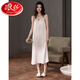 Langsha Sling Nightgown For Women 2025 Nouveau été avec poitrine poitrine sexy imitation de soie d'été Couleur solide cool pyjama AM13116 avec poitrine m 160