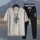 
Caiqiao Men's Set Summer 2025 New Men's Set T-Shirt Short Sleeve Summer Loose Casual Sports Breathable Set Black FSLING Fishing (Top + Pants) 6630 M Proposal 100-120Jin [Jin equals 0.5 kg]