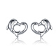 RHM platinum dolphin love earrings for women platinum heart-shaped niche high-end earrings birthday and Valentine's Day gift for girlfriend Platinum dolphin love earrings + certificate + gift box