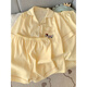 Arctic velvet dachshund dog pajamas for women 2025 new summer pure cotton gauze short-sleeved three-piece suit cardigan cotton silk home clothes Yunduo Cotton-9905# black love three-piece set M [Suggestion 75-100Jin [Jin equals 0.5 kg]]