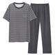 山头林村睡衣男夏季加大码短袖长裤胖子家居服宽松220斤250斤300斤 ALS9911#短袖长裤 L 【建议100-130斤体重】