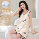 UKUHPK网红带胸垫背心短裤睡衣女士夏季仿棉大码家居服套装直播 RS-9856#带胸垫 M
