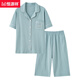 Hengyuanxiang mother cardigan pajamas for women in summer pure cotton short-sleeved cropped pants large-size thin style middle-aged and elderly mothers home clothing set 9898# M [Suggested 80-100Jin [Jin equals 0.5 kg]]