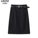 Viainos Qinenice Shiman Store Flagship Store 2025 Spring New Product A-Line Slim Slit Skirt para mujeres 3527 Black S