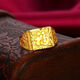 Handi gold-plated silver-wrapped fortune ring for men, fashionable open ring, gift for dad, fortune ring