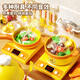 Xidici Children's House Playing Mini Kitchen Cooking Toys Girls Simulation Sound and Photo Induction Cooking Birthday Gift