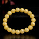ADRIUS luxury high-end beeswax bracelet for women, lemon yellow honey amber round bead single circle bracelet, bead diameter is about 11mm
