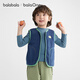 Balabala children's clothing children's vest 2025 autumn and winter new style plus velvet to keep warm and can be worn outside boys and girls baby vest polar fleece blue and green tone 00484 130