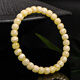 Moon Seal Baichuan Beeswax Bracelet for Men and Women, White Flower Wax Straight Cut Buddha Beads, Single Circle Bracelet, Comes with a Certificate of Good Luck Gift Box