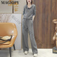 Magiopy International Luxury High-End Brand Европейский серый случайный спортивный костюм для женщин 2025 Spring Fashion Trendy Slim и Grey Grey Grey Set Set S (100Jin [Jin равняется 0,5 кг]))