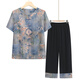 Jinggong elderly clothes grandma style 70-80 years old summer short-sleeved suit female mother shirt two pieces 6626 green (set) 2XL [recommended 100-115 Jin [Jin equals 0.5 kg]]