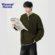 WASSUP HERMU official sweater men's autumn and winter retro atmosphere sweater niche design Henry collar lazy top jacket apricot L (recommended 130-150Jin Jin equals 0.5 kg)