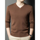 Nosskiss automne et hiver en V-collier de poulet Coule de poulet de poulet à pure manche de base en laine pure lavable à la machine pour le pull intérieur et rouge de couleur solide pour l'année pour l'année du zodiaque. Sur Blue L 175 [adapté à 135-150jin [Jin est égal à 0,5 kg]]]