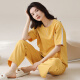北极绒睡衣女春夏季短袖长裤纯棉韩版学生夏天可外穿全棉家居服套装 YZT9712棉短长 M (80-100斤)